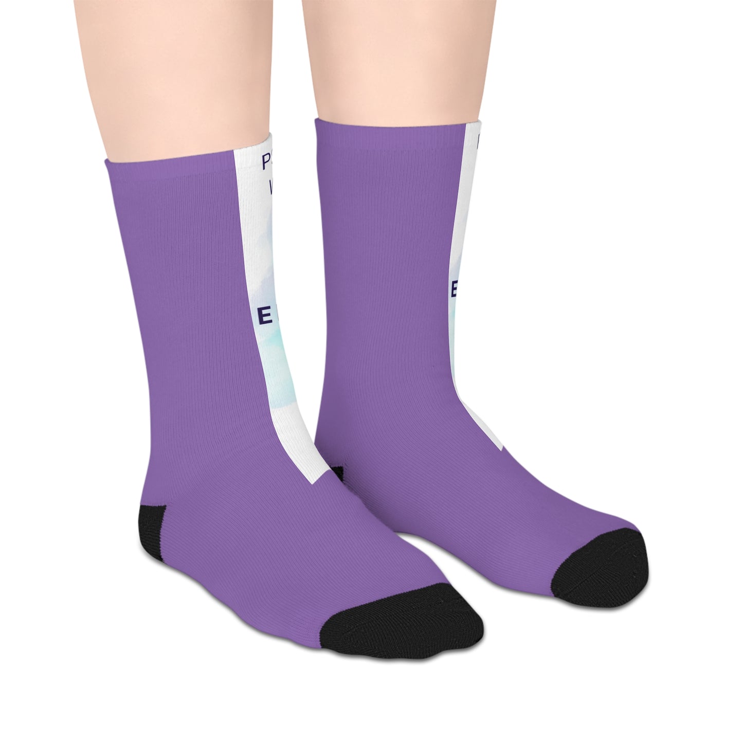 Pastel Watercolor Text Socks | Inspirational Quote Crew Socks