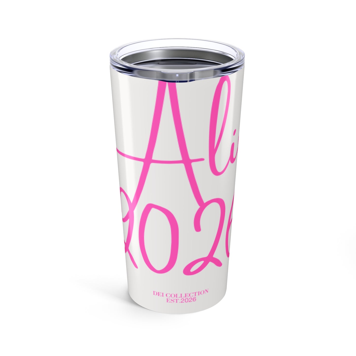 2020 Name Script Tumbler – Personalized Pink Script 20oz Travel Cup