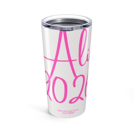 2020 Name Script Tumbler – Personalized Pink Script 20oz Travel Cup
