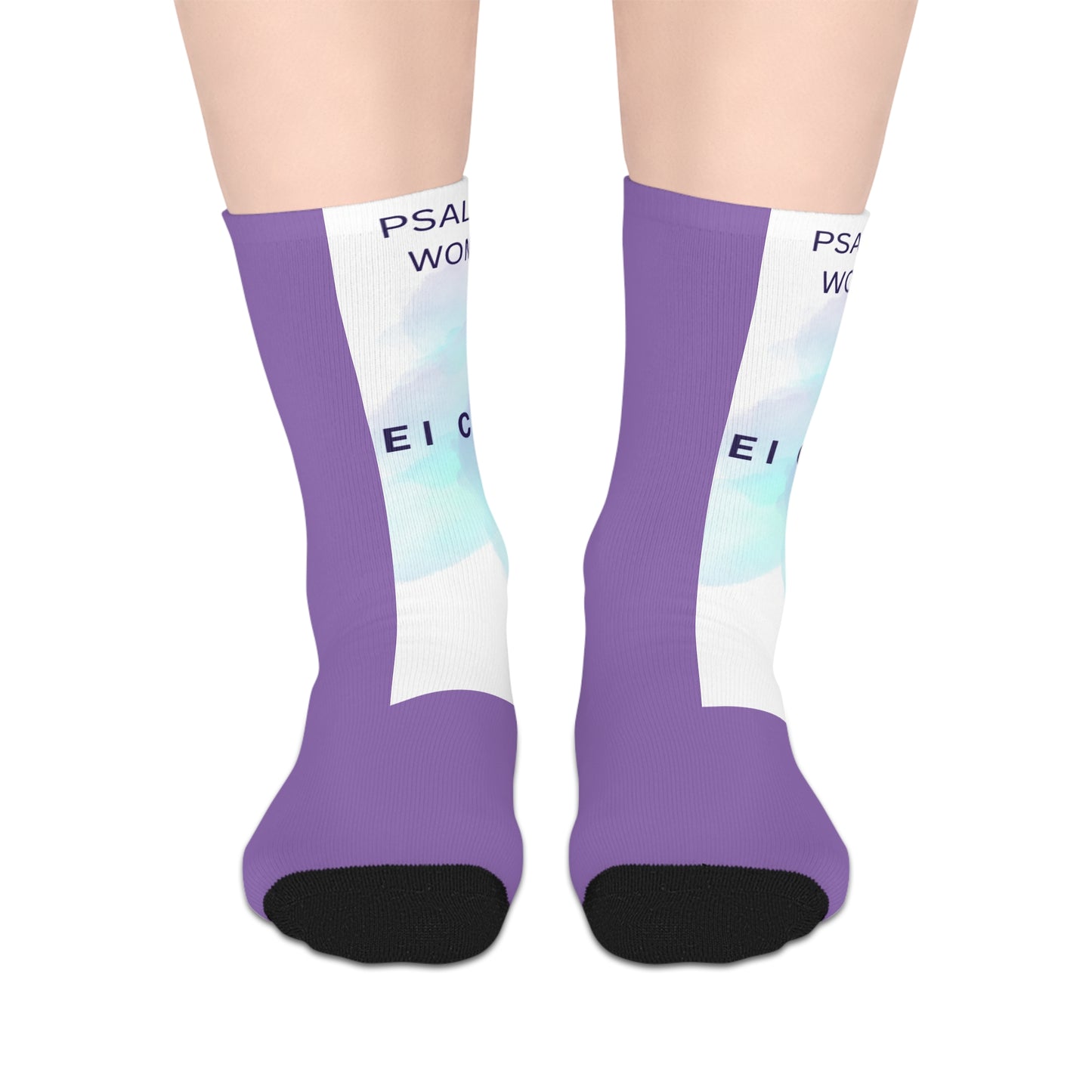 Pastel Watercolor Text Socks | Inspirational Quote Crew Socks