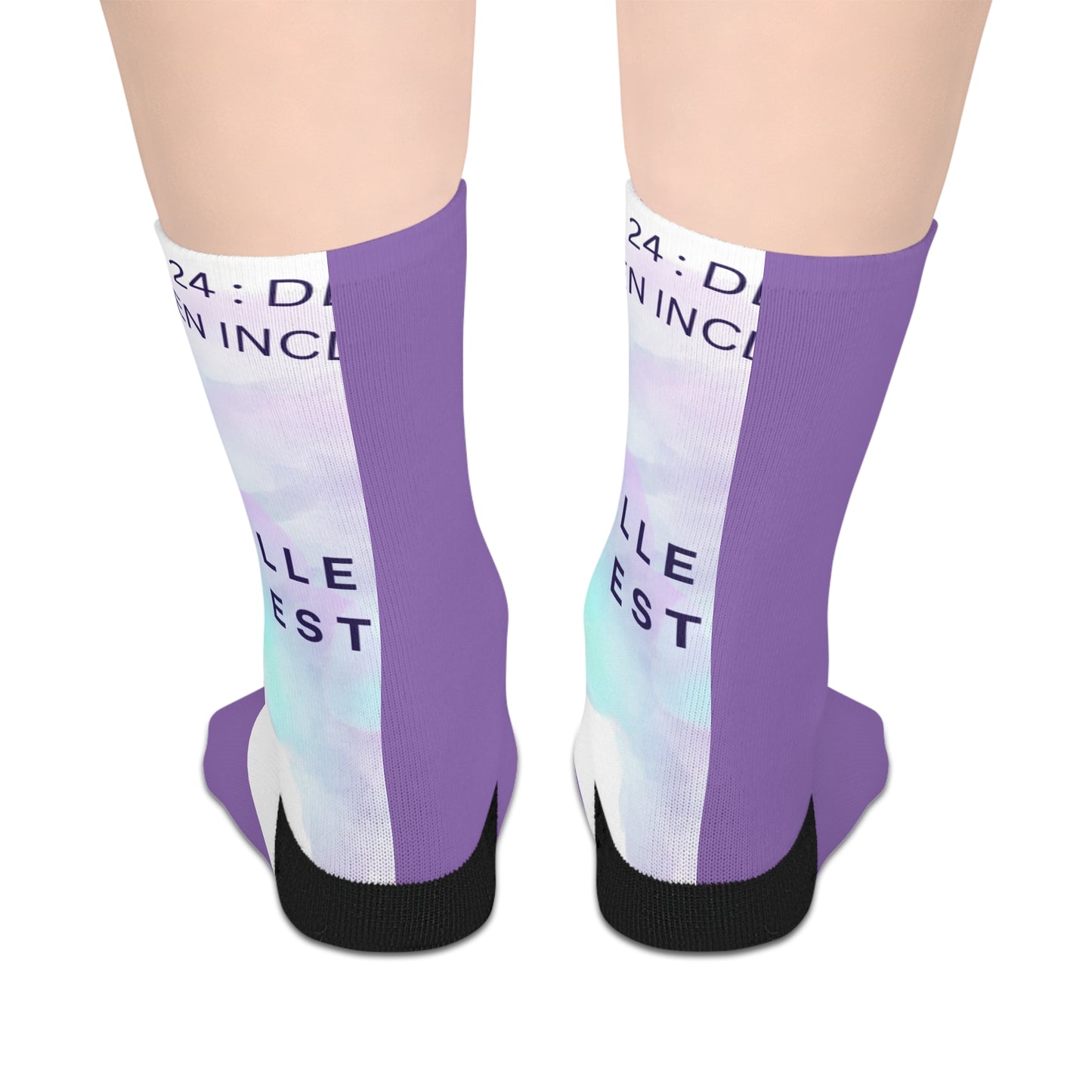 Pastel Watercolor Text Socks | Inspirational Quote Crew Socks