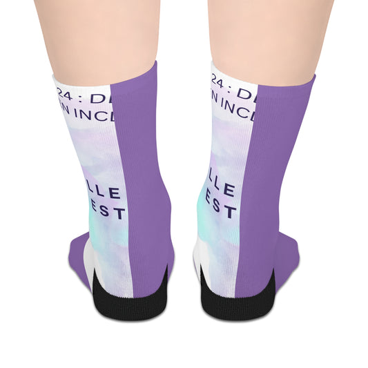 Pastel Watercolor Text Socks | Inspirational Quote Crew Socks