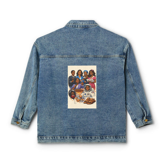 Denim Jacket — Vintage Family Portrait Back Print