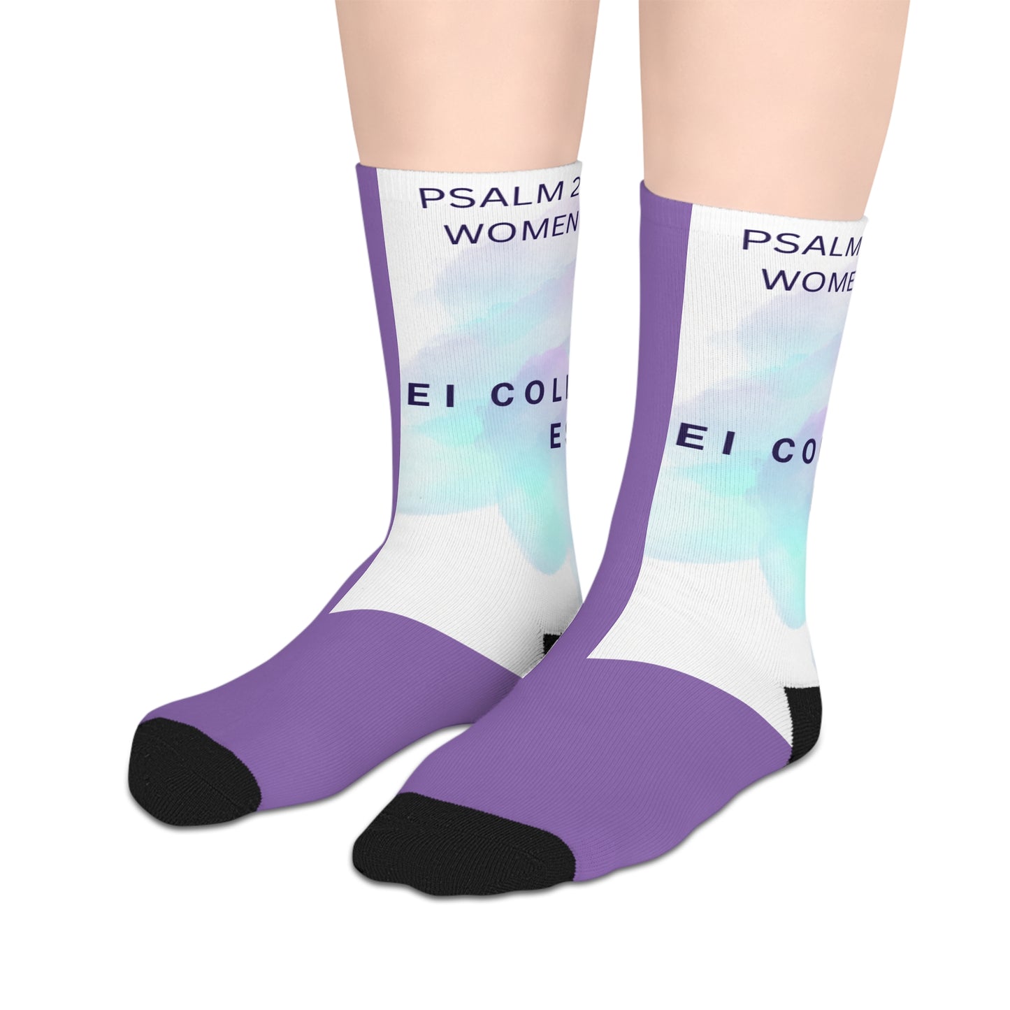 Pastel Watercolor Text Socks | Inspirational Quote Crew Socks